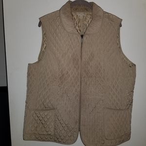 TalbotsXL Tan Quilted Vest